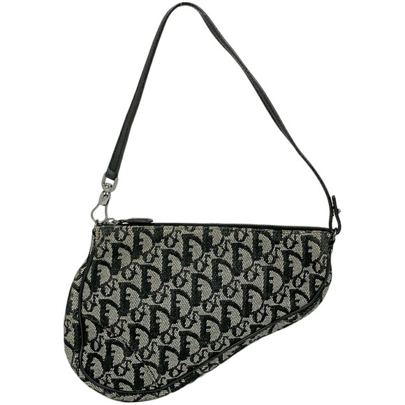 Dior Shoulder Black Saddle Trotter Bag  Christian - Picture 1 of 6